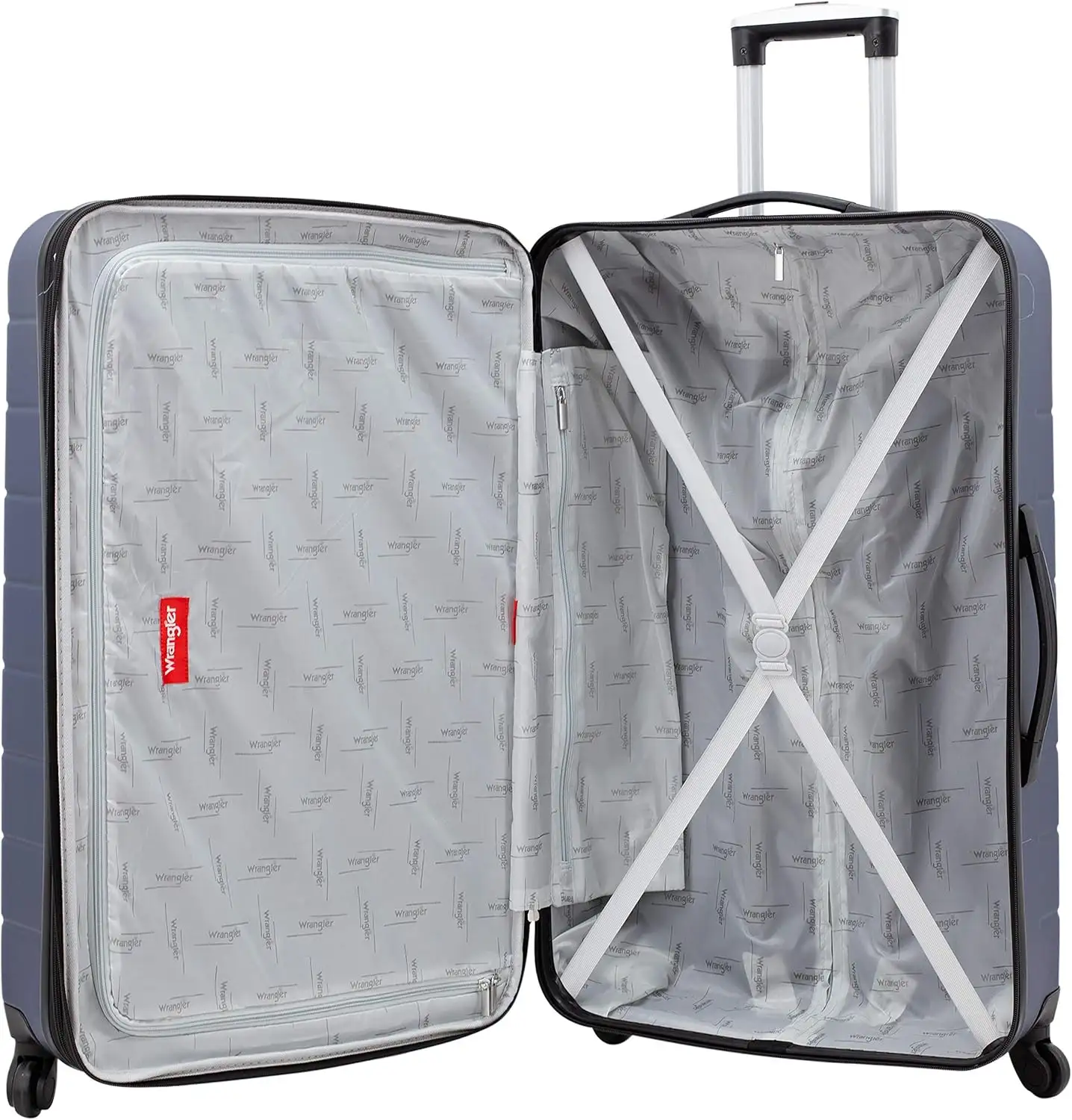Wrangler Smart Luggage Set with Cup Holder and USB Port, Navy Blue, 20-Inch Carry-On - 91xgv6cTkTL._AC_SL1500_